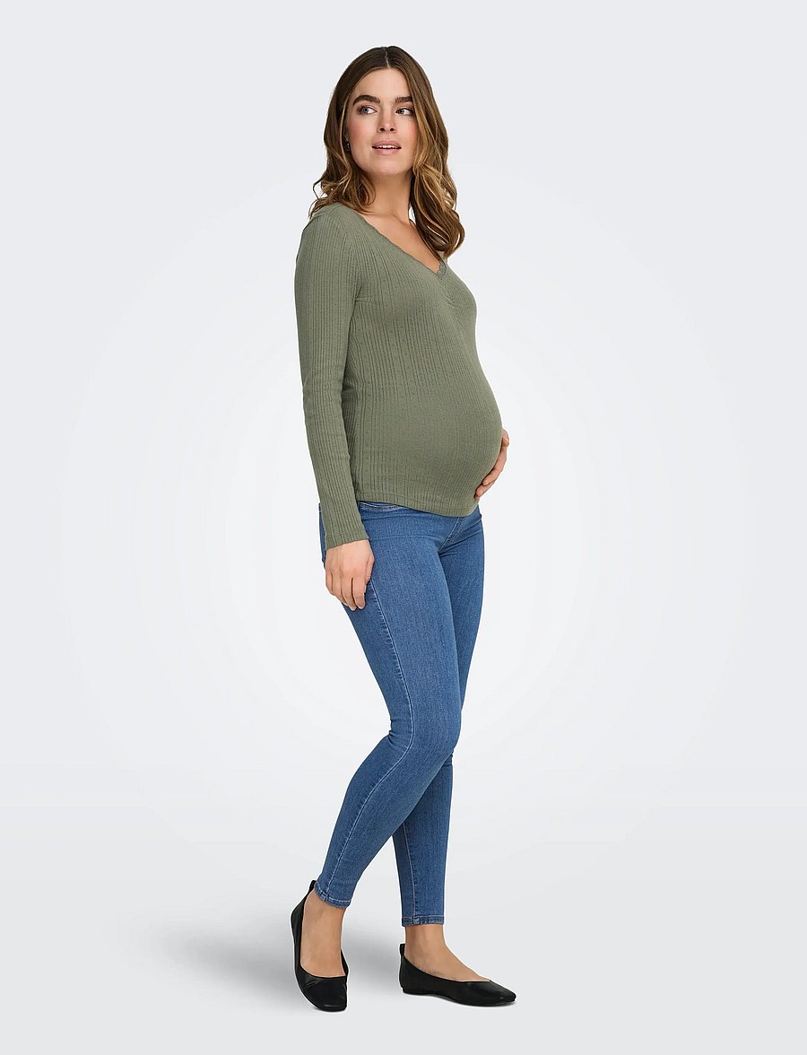 Only Maternity - OLMRAIN LIFE REG SK LEGGING MBD DNM NOOS - broeken - medium blue denim - 5