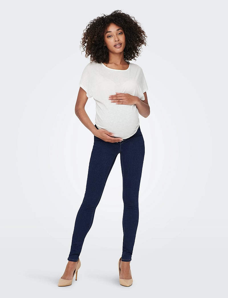 Only Maternity - OLMRAIN LIFE REG SK JEGGING DBD DNM NOOS - liibuvad teksad - dark blue denim - 4