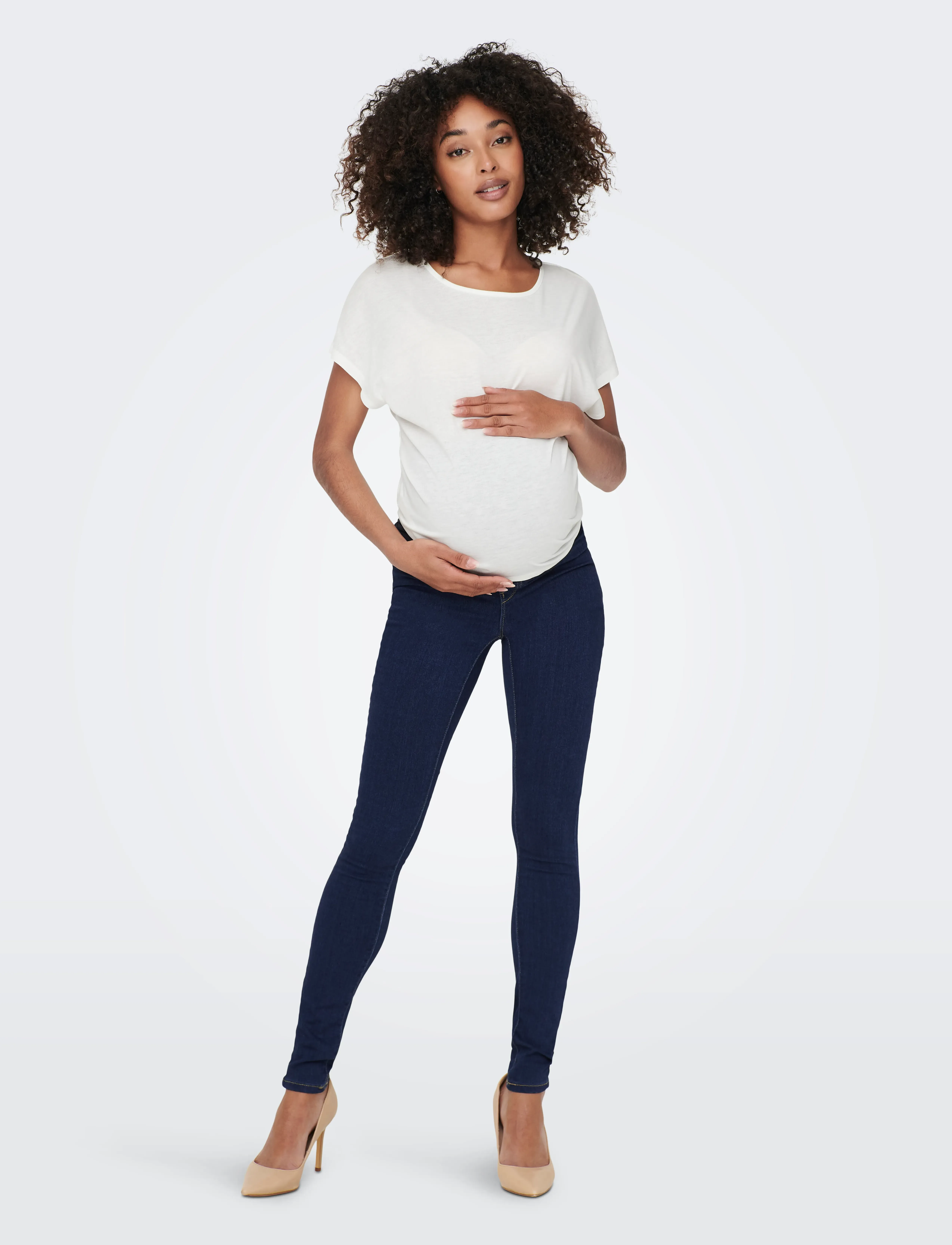 Only Maternity - OLMRAIN LIFE REG SK JEGGING DBD DNM NOOS - skinny jeans - dark blue denim - 4