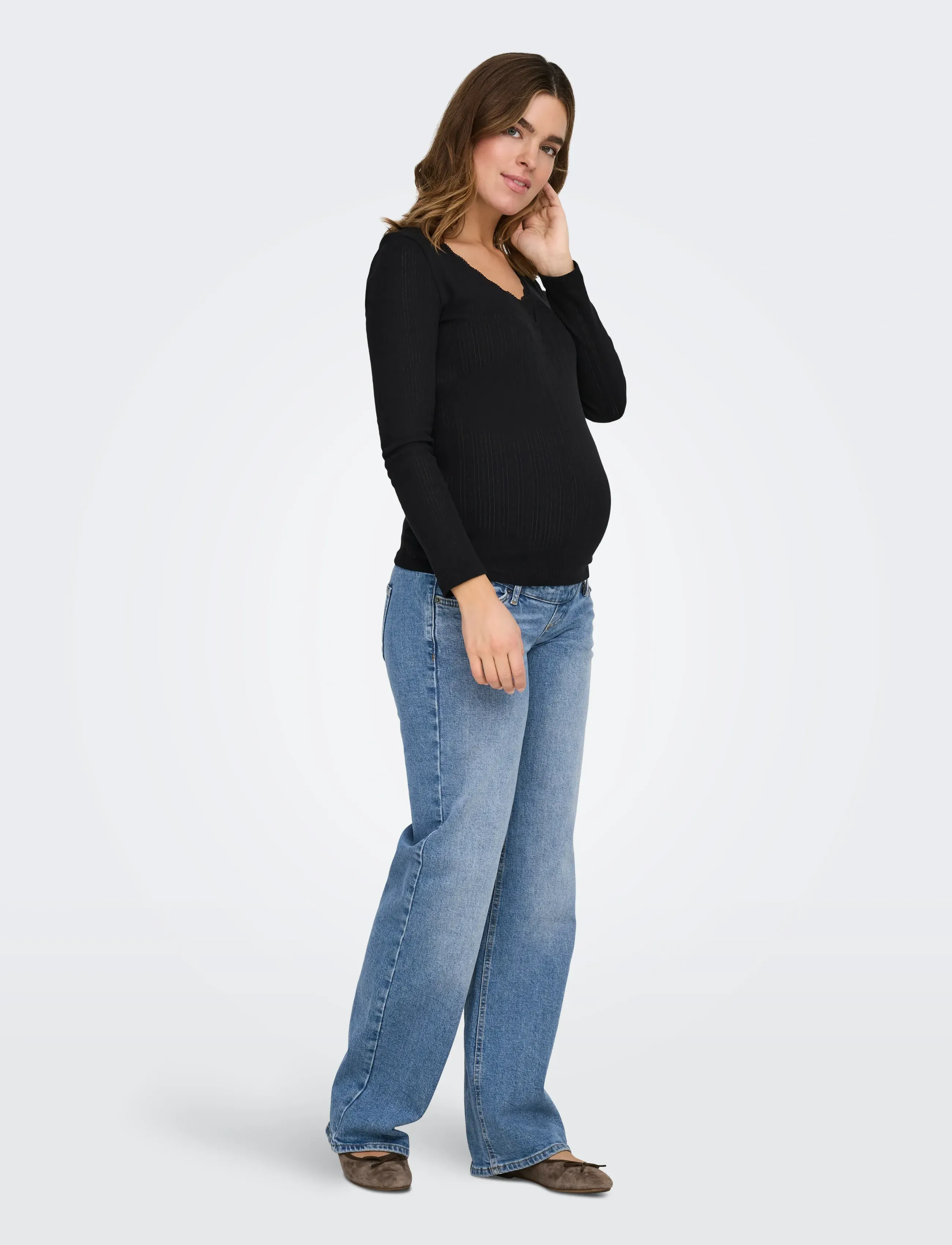 Only Maternity - OLMJUICY HW WIDE LEG REA365 NOOS - medium blue denim - 5