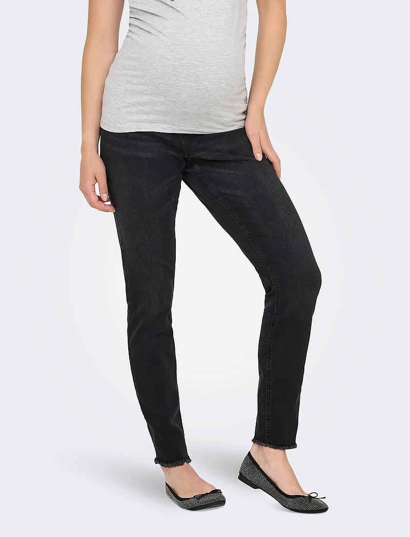 Only Maternity - OLMBLUSH MID SK ANK RW DNM REABOX NOOS - liibuvad teksad - washed black - 0
