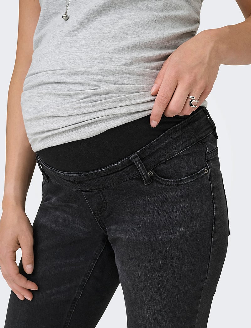 Only Maternity - OLMBLUSH MID SK ANK RW DNM REABOX NOOS - liibuvad teksad - washed black - 5