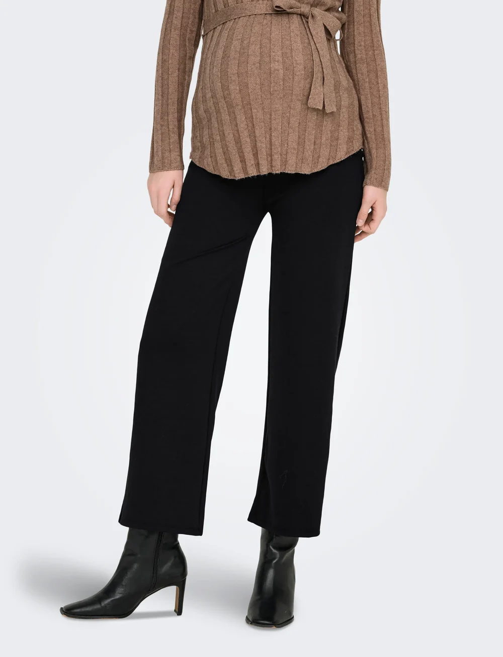 Only Maternity - OLMFEVER WIDE PANTS JRS NOOS - bottoms - black - 0