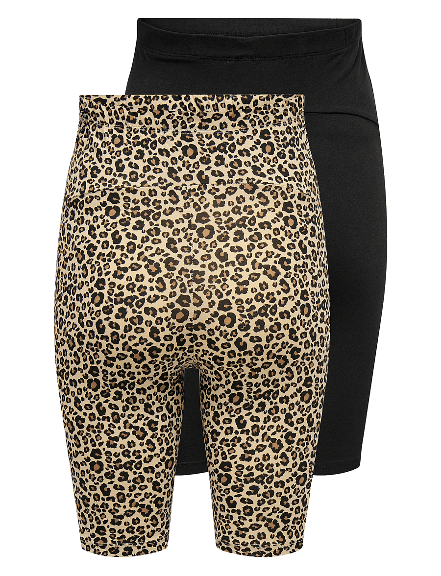 Only Maternity - OLMLOVELY LIFE SHORTS JRS MAT 2 PACK AOP - treenitrikoot - black - 2