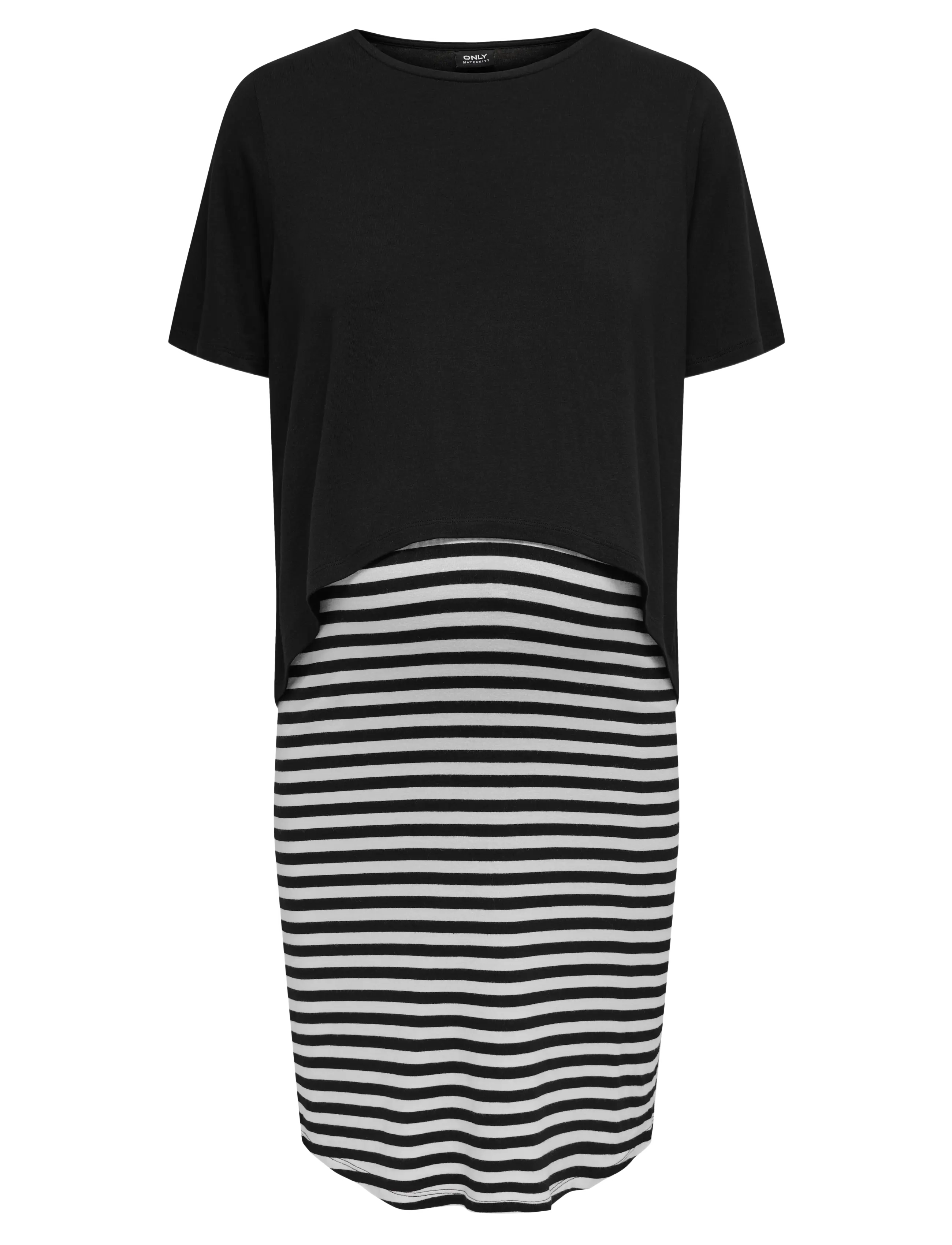 Only Maternity OLMOLINE S/S O-NECK NURSI DRESS JRS NOOS - T-kreklu kleitas - BLACK / black