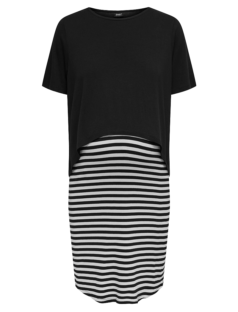Only Maternity - OLMOLINE S/S O-NECK NURSI DRESS JRS NOOS - t-shirt-kleider - black - 1