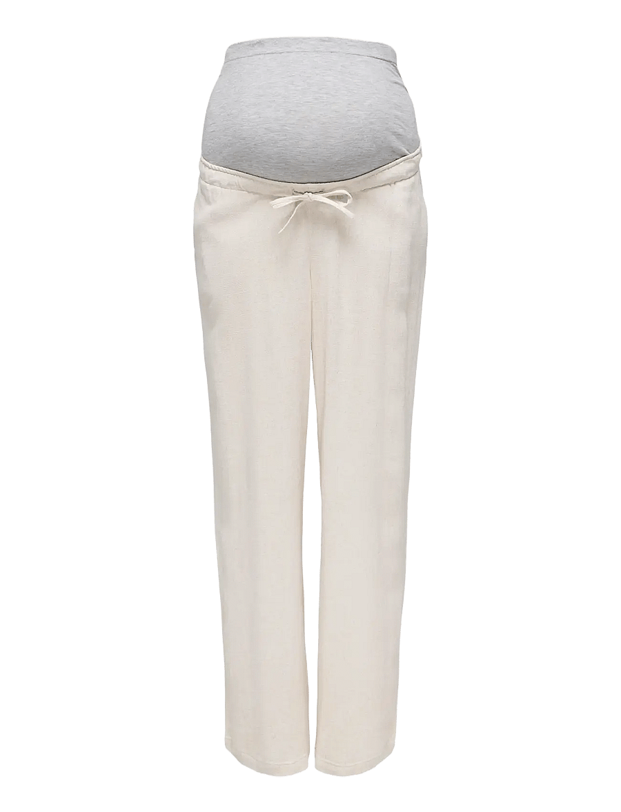 Only Maternity - OLMSIESTA MW PULL-UP LINEN BL PANT NOOS - lina bikses - moonbeam - 1