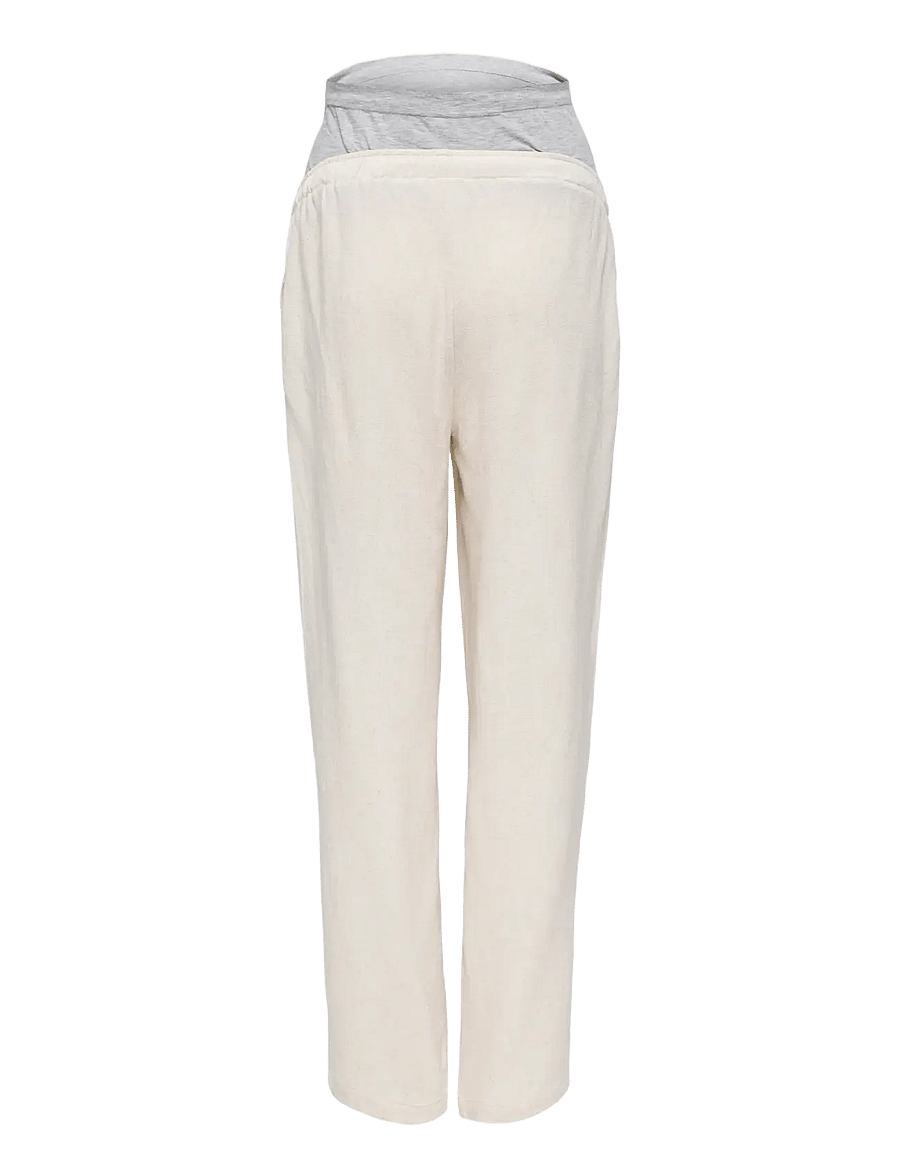 Only Maternity - OLMSIESTA MW PULL-UP LINEN BL PANT NOOS - lina bikses - moonbeam - 2