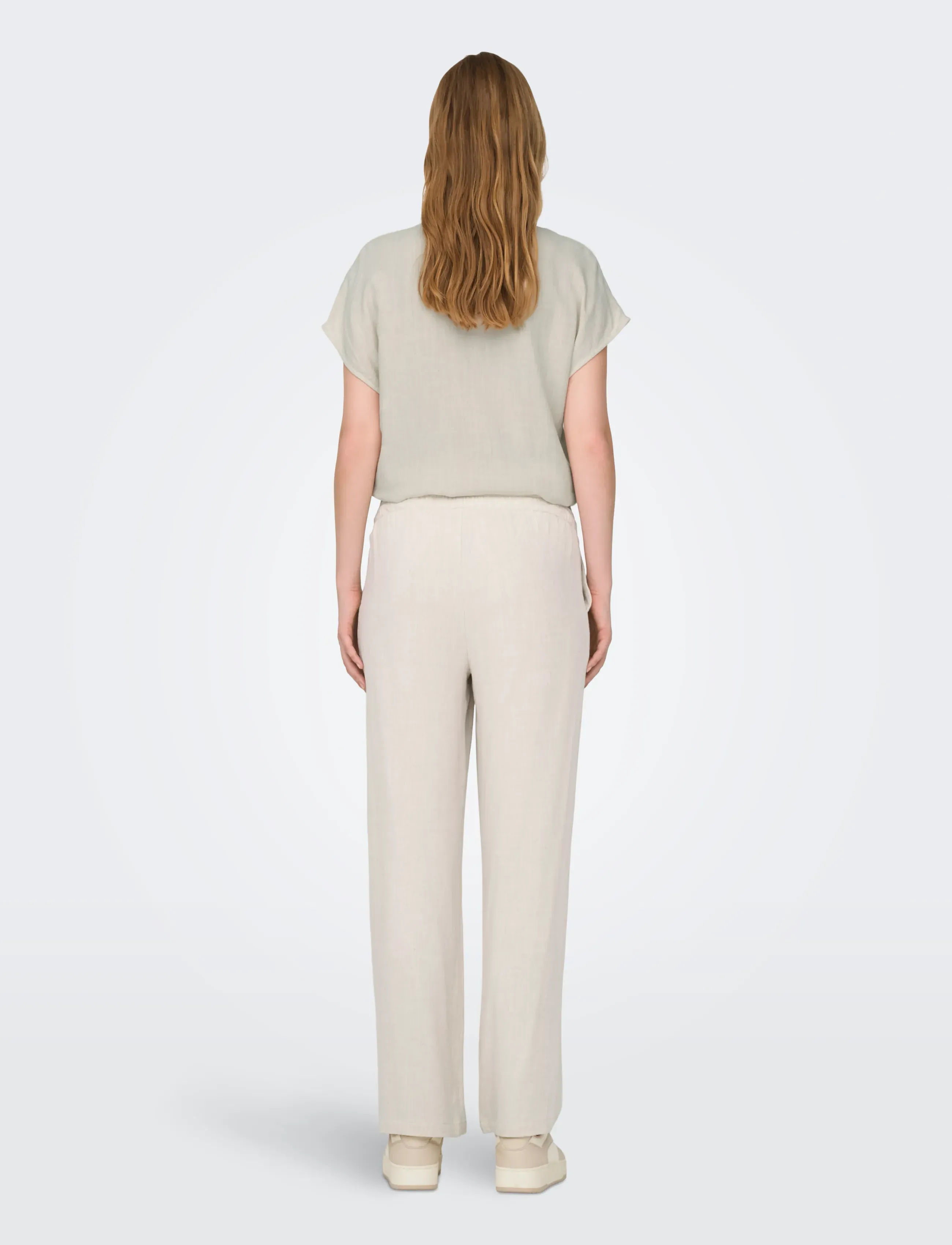Only Maternity - OLMSIESTA MW PULL-UP LINEN BL PANT NOOS - lina bikses - moonbeam - 4
