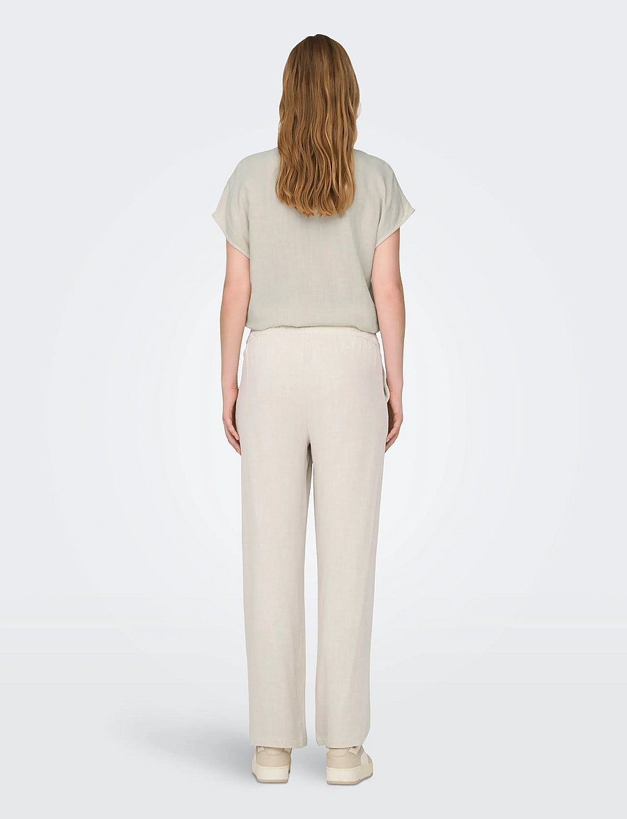 Only Maternity - OLMSIESTA MW PULL-UP LINEN BL PANT NOOS - lina bikses - moonbeam - 4