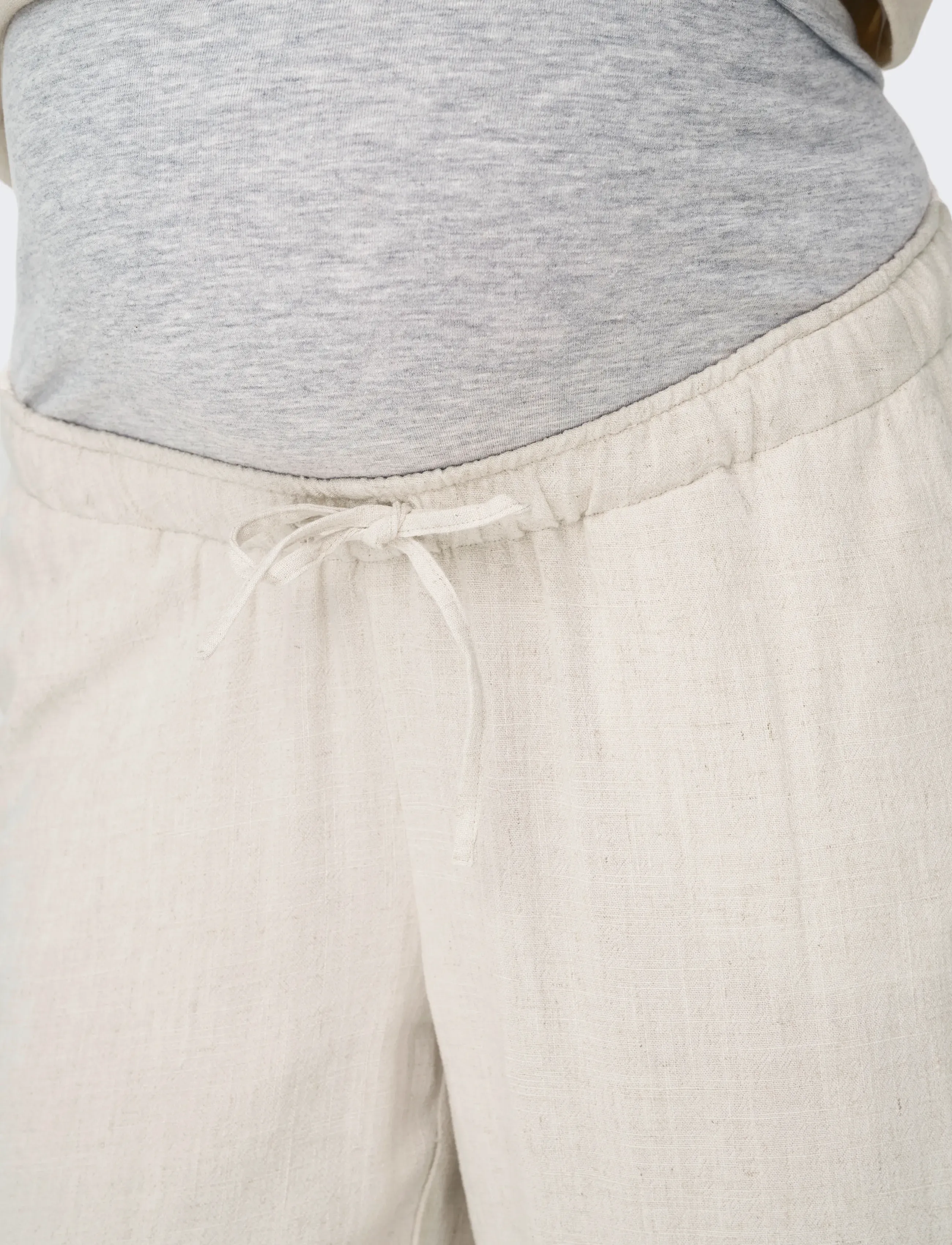 Only Maternity - OLMSIESTA MW PULL-UP LINEN BL PANT NOOS - lina bikses - moonbeam - 5