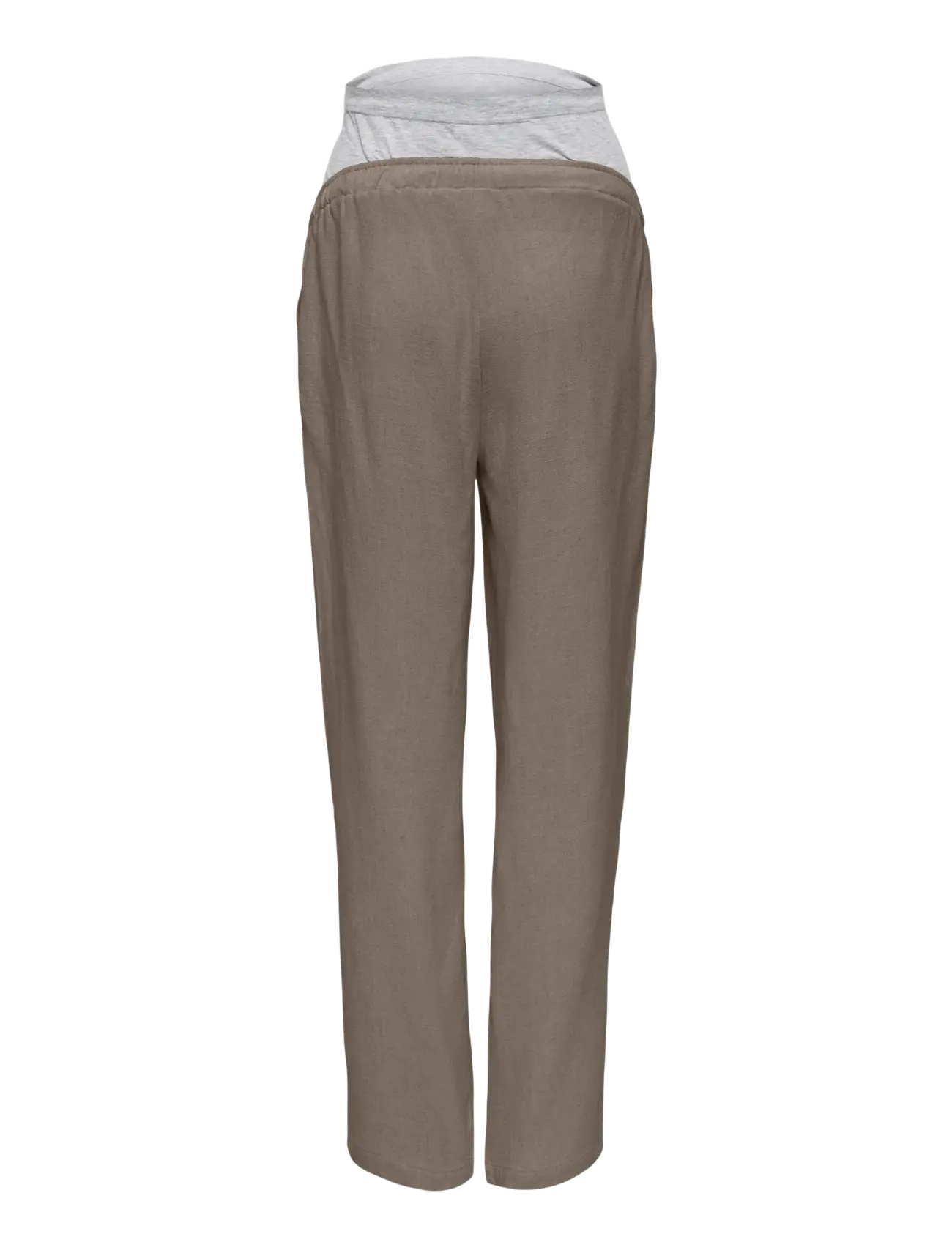 Only Maternity - OLMSIESTA MW PULL-UP LINEN BL PANT NOOS - leinenhosen - walnut - 1