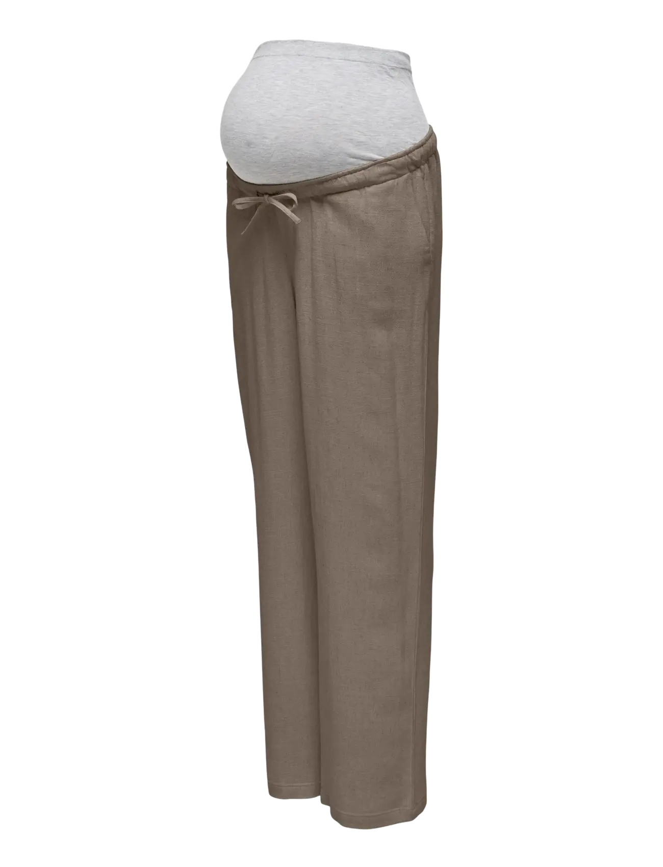 Only Maternity - OLMSIESTA MW PULL-UP LINEN BL PANT NOOS - leinenhosen - walnut - 2