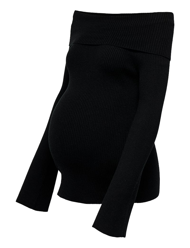 Only Maternity - OLMJAYDEN LS OFF SHOULDER KNT - Överdelar - black - 2