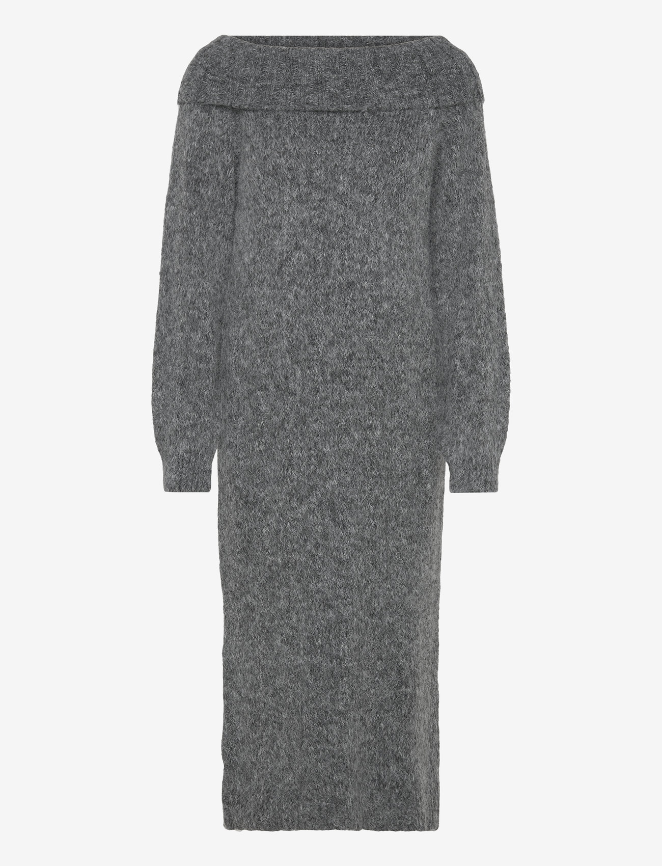 Only Maternity - OLMMARIE LS OFF SHOULDER DRESS KNT - knitted dresses - medium grey melange - 1