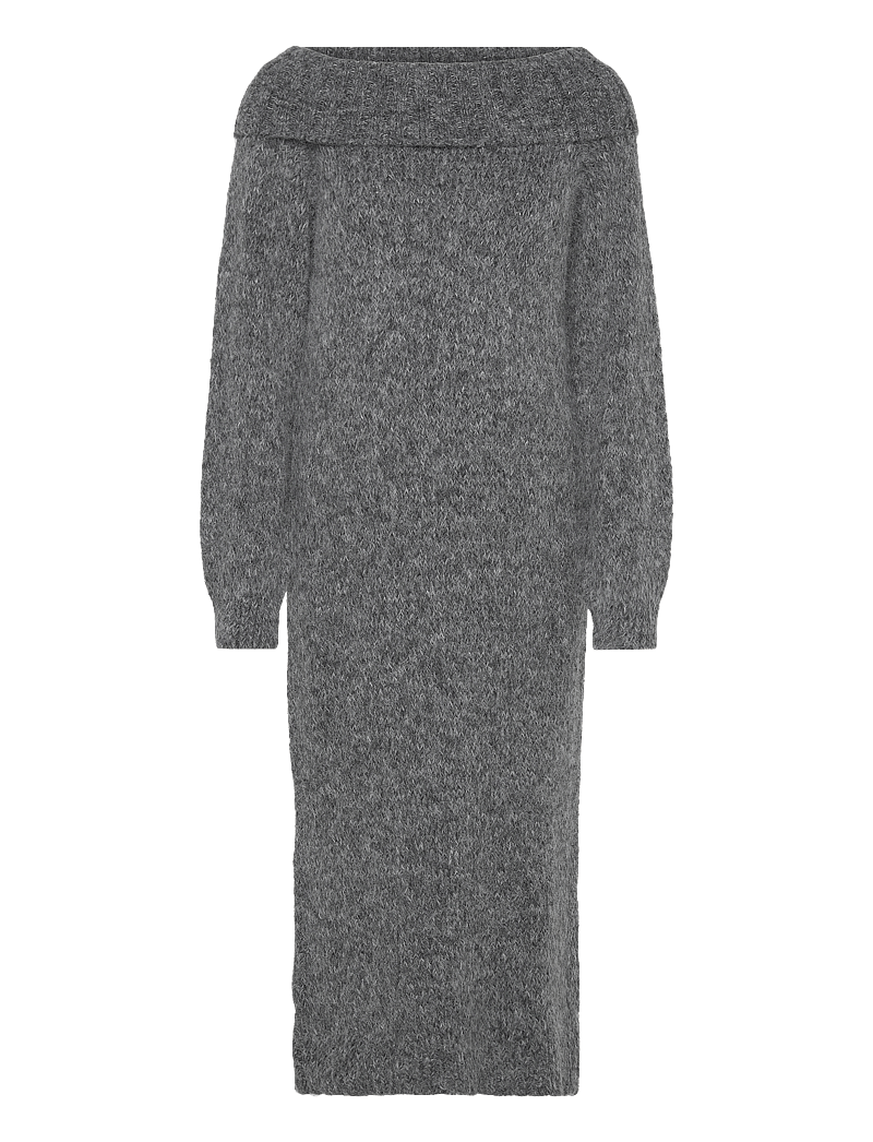Only Maternity - OLMMARIE LS OFF SHOULDER DRESS KNT - knitted dresses - medium grey melange - 1