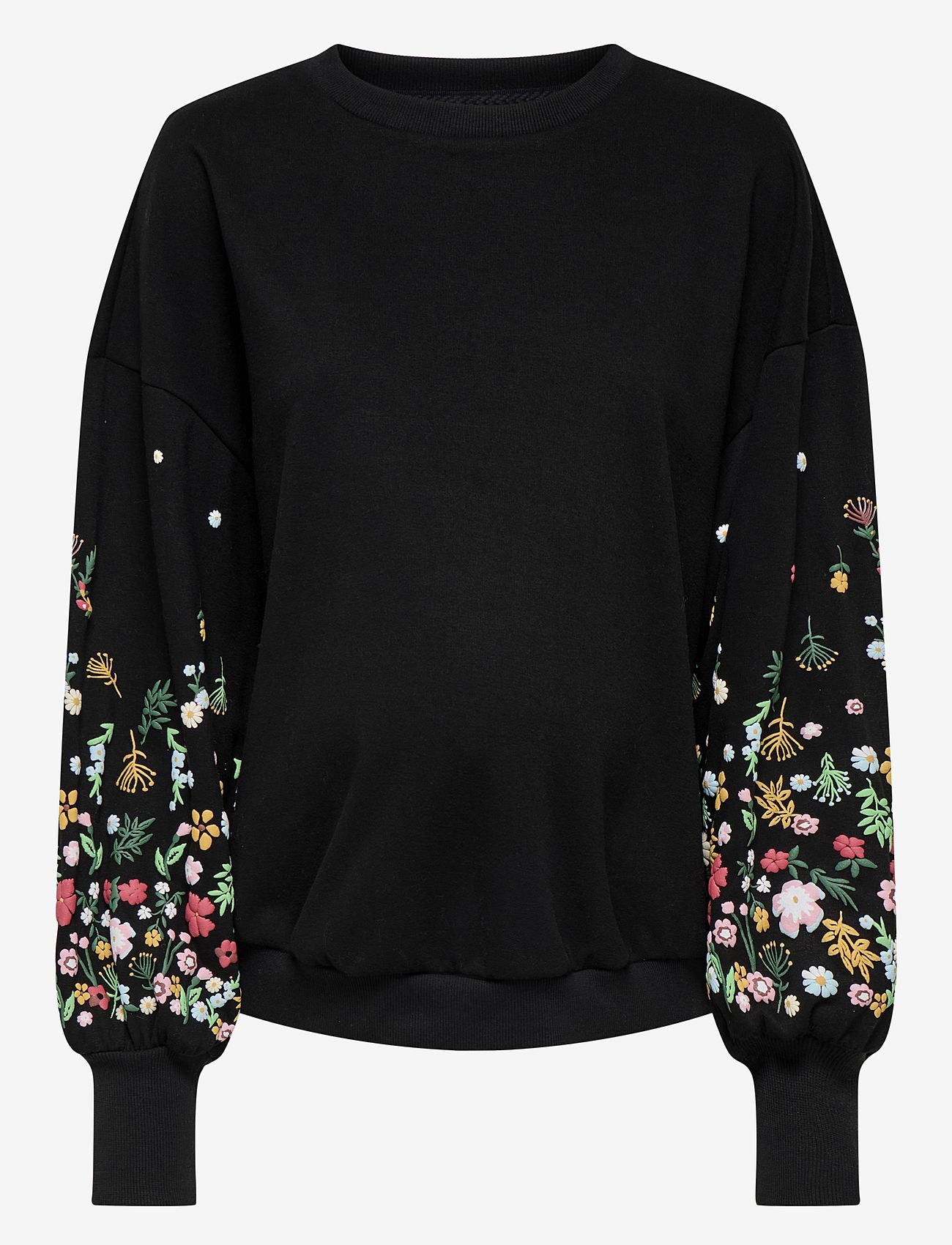 Only Maternity - OLMBROOKE L/S O-NECK FLOWER SWT - black - 1