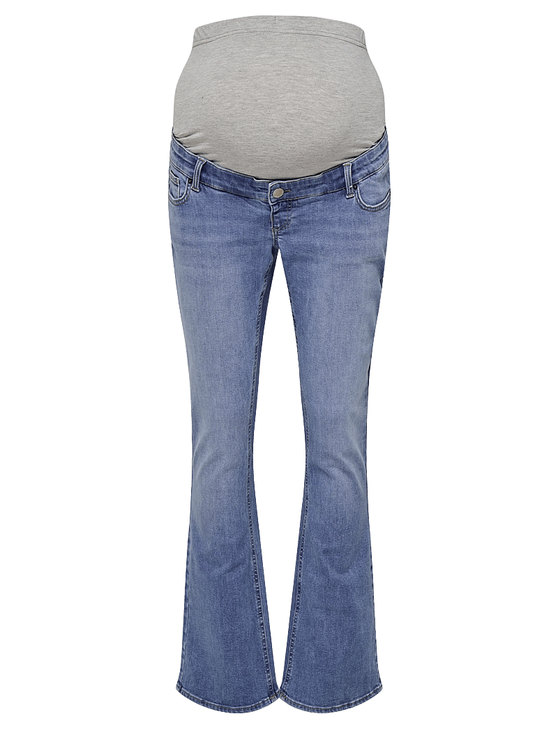 Only Maternity - OLMBLUSH MID FLARED RE1319 NOOS - nederdelar - medium blue denim - 1