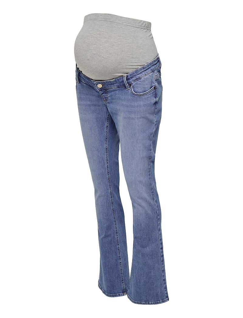 Only Maternity - OLMBLUSH MID FLARED RE1319 NOOS - nederdelar - medium blue denim - 4