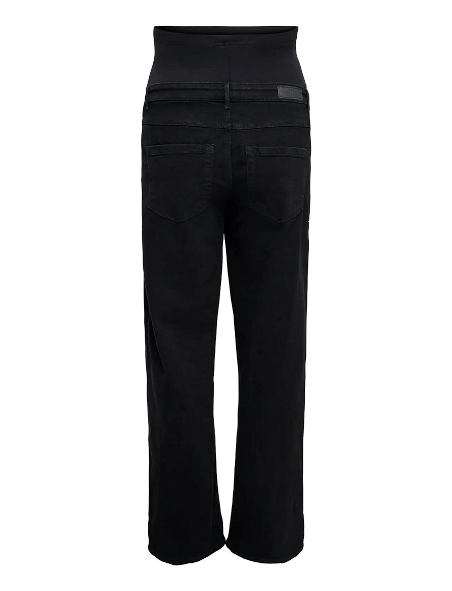 Only Maternity - OLMSNOW HW WIDE DNM JEANS PIM BOX NOOS - brede jeans - black denim - 1
