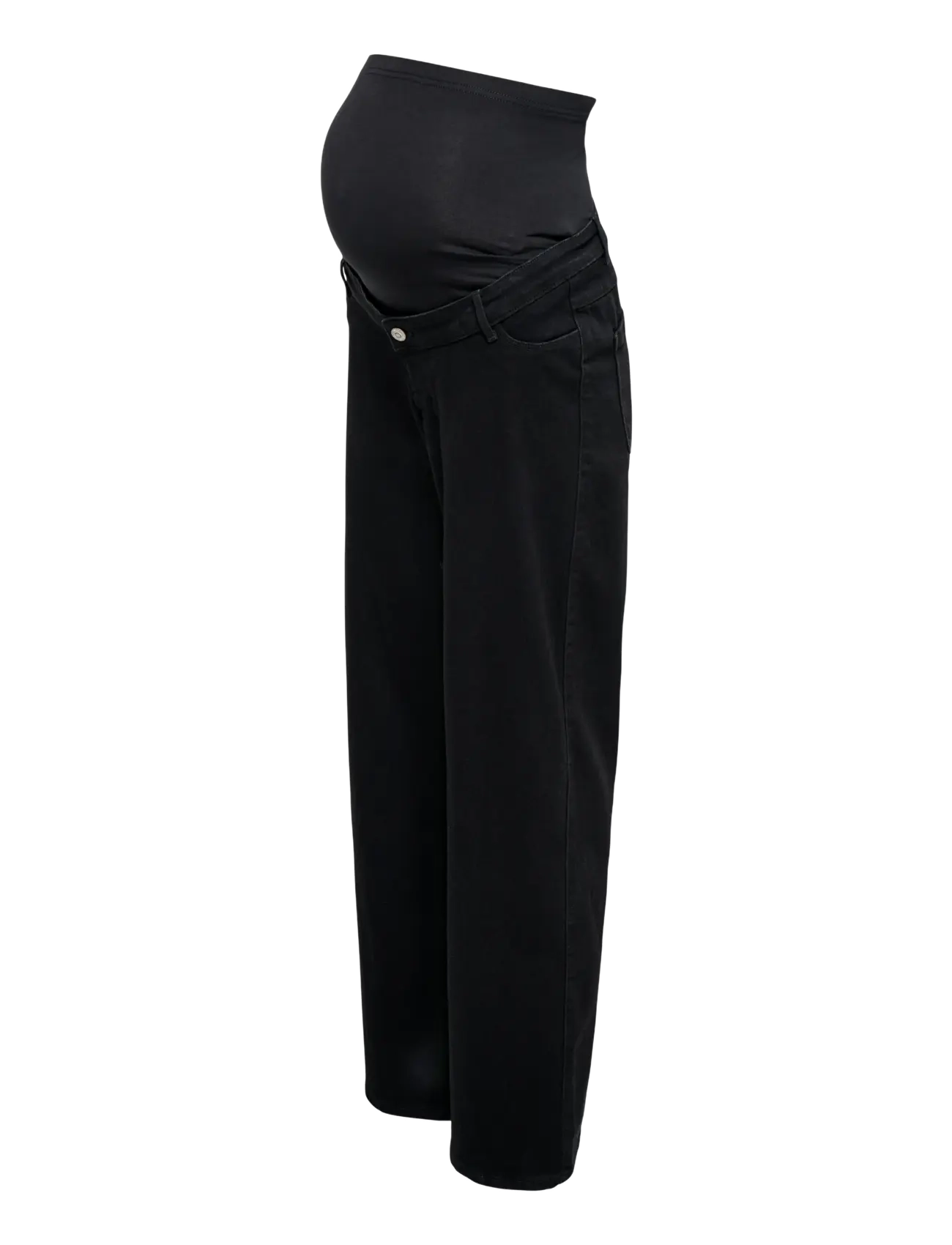 Only Maternity - OLMSNOW HW WIDE DNM JEANS PIM BOX NOOS - brede jeans - black denim - 2