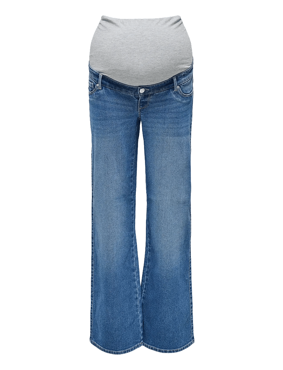 Only Maternity - OLMSNOW HW WIDE DNM JEANS PIM MBD NOOS - brede jeans - medium blue denim - 1