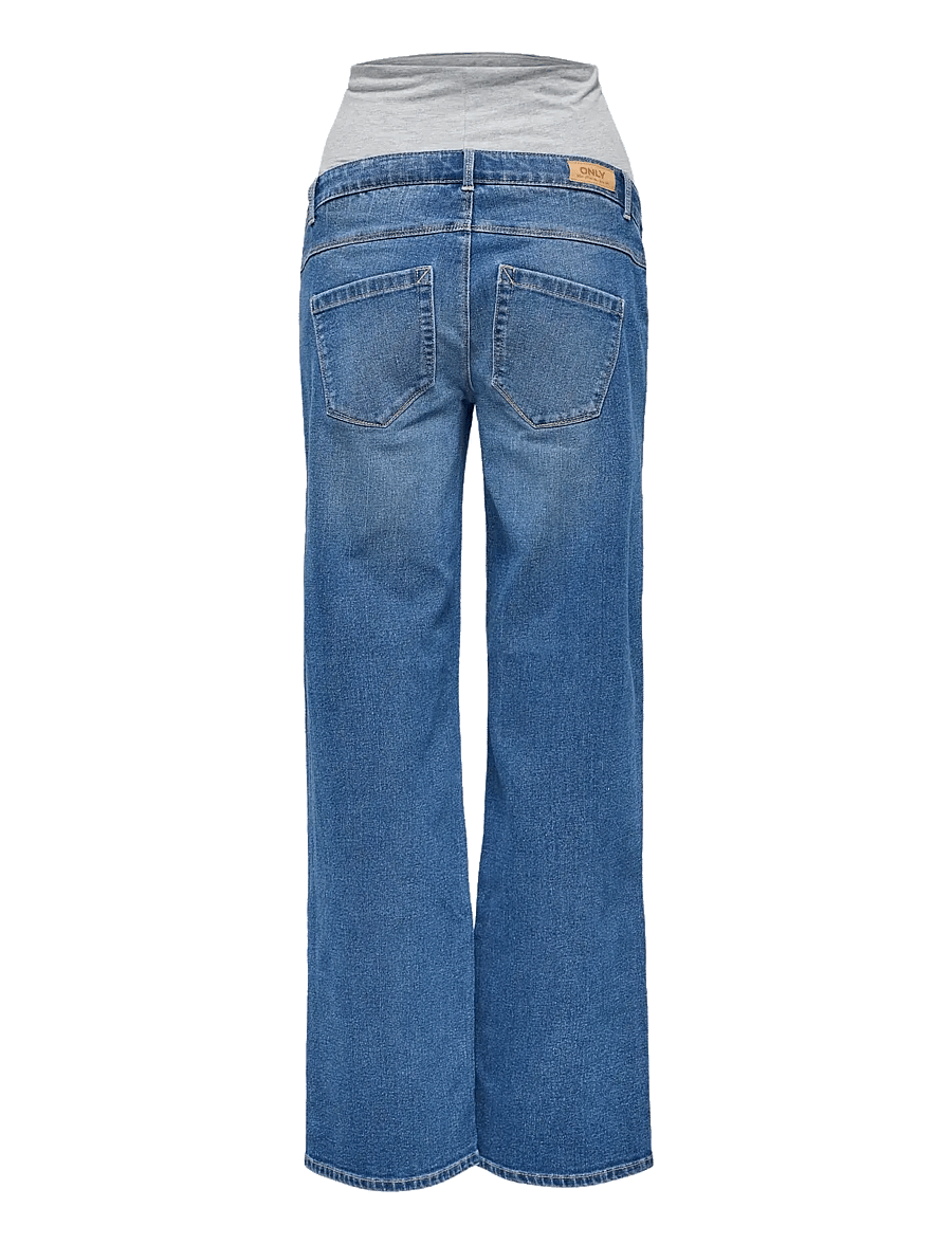 Only Maternity - OLMSNOW HW WIDE DNM JEANS PIM MBD NOOS - brede jeans - medium blue denim - 2