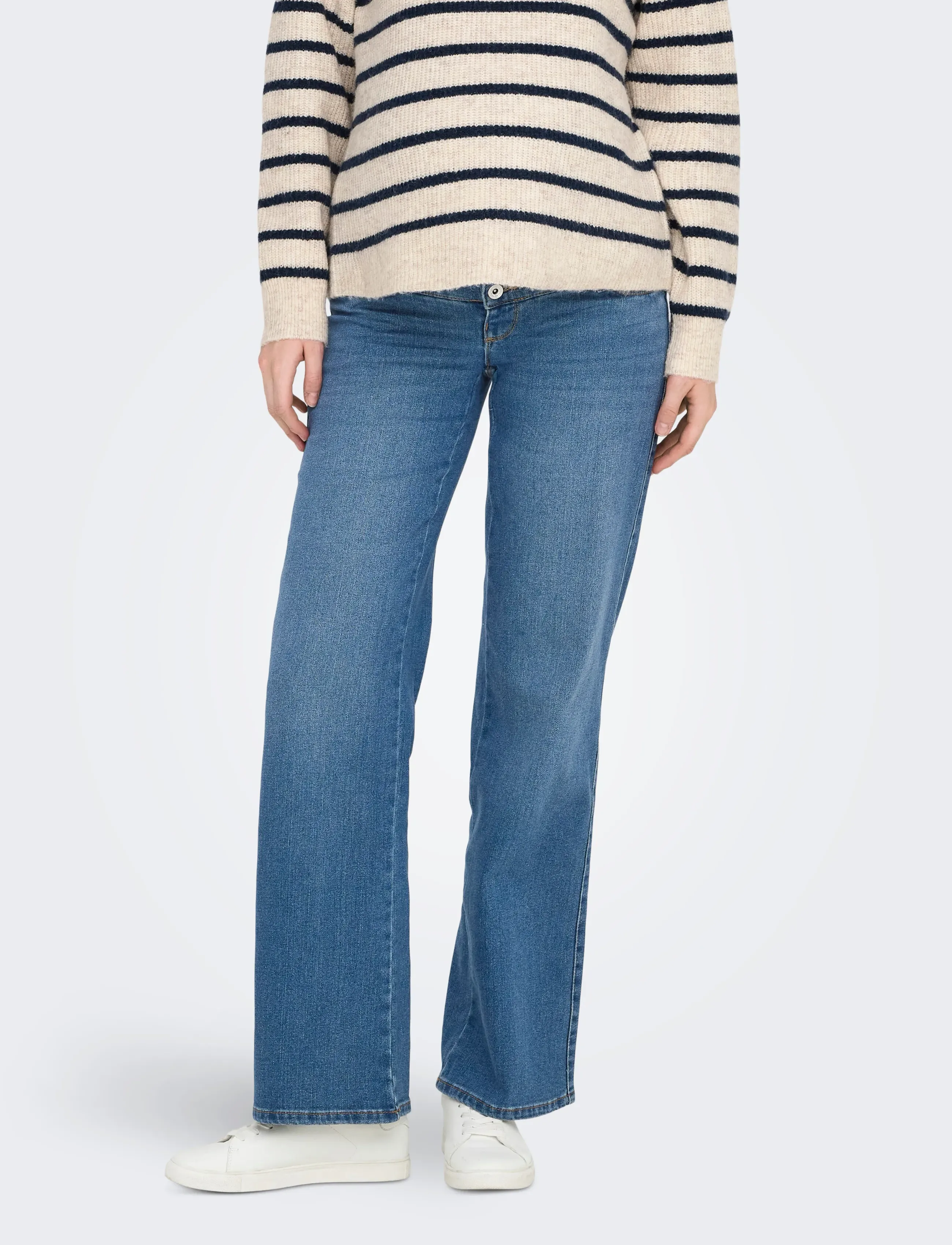 Only Maternity OLMSNOW HW WIDE DNM JEANS PIM MBD NOOS - Transitional Layering - MEDIUM BLUE DENIM / blue