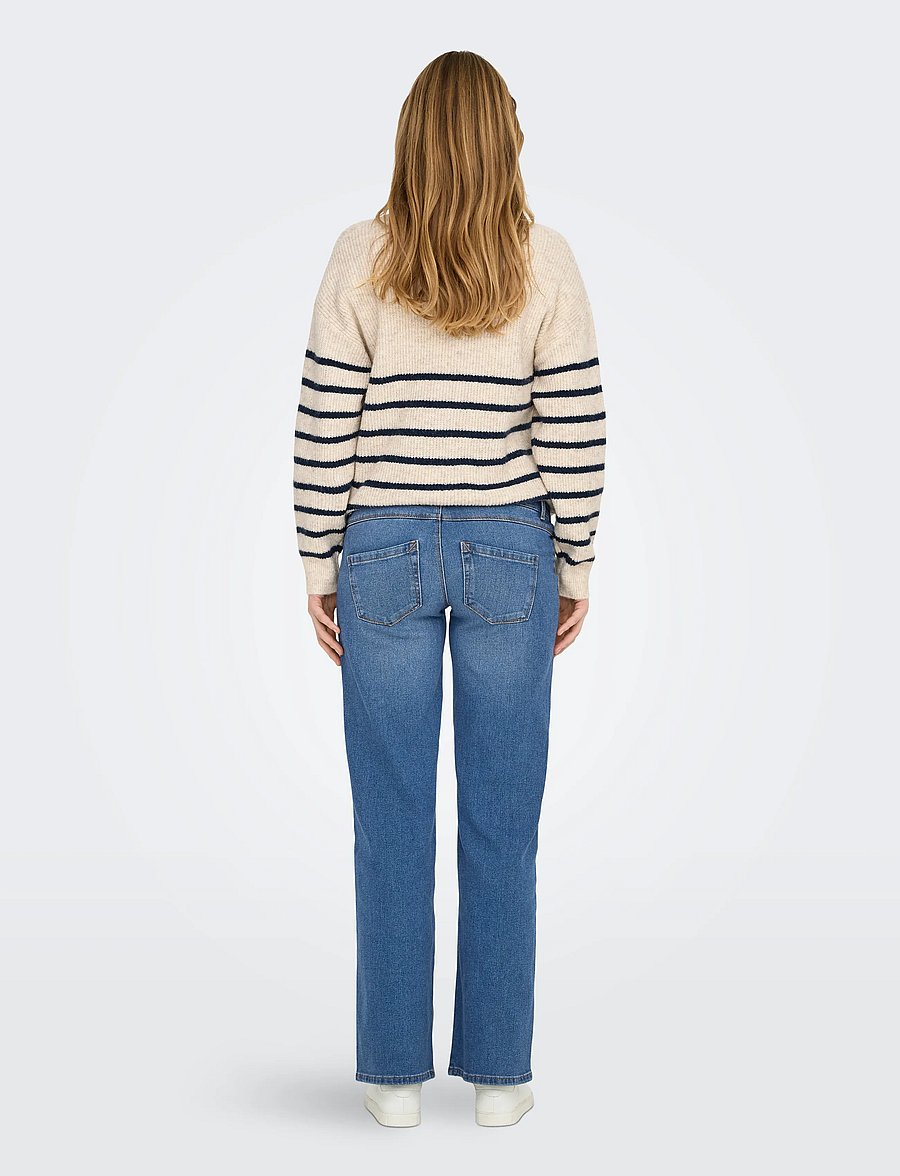 Only Maternity - OLMSNOW HW WIDE DNM JEANS PIM MBD NOOS - brede jeans - medium blue denim - 3
