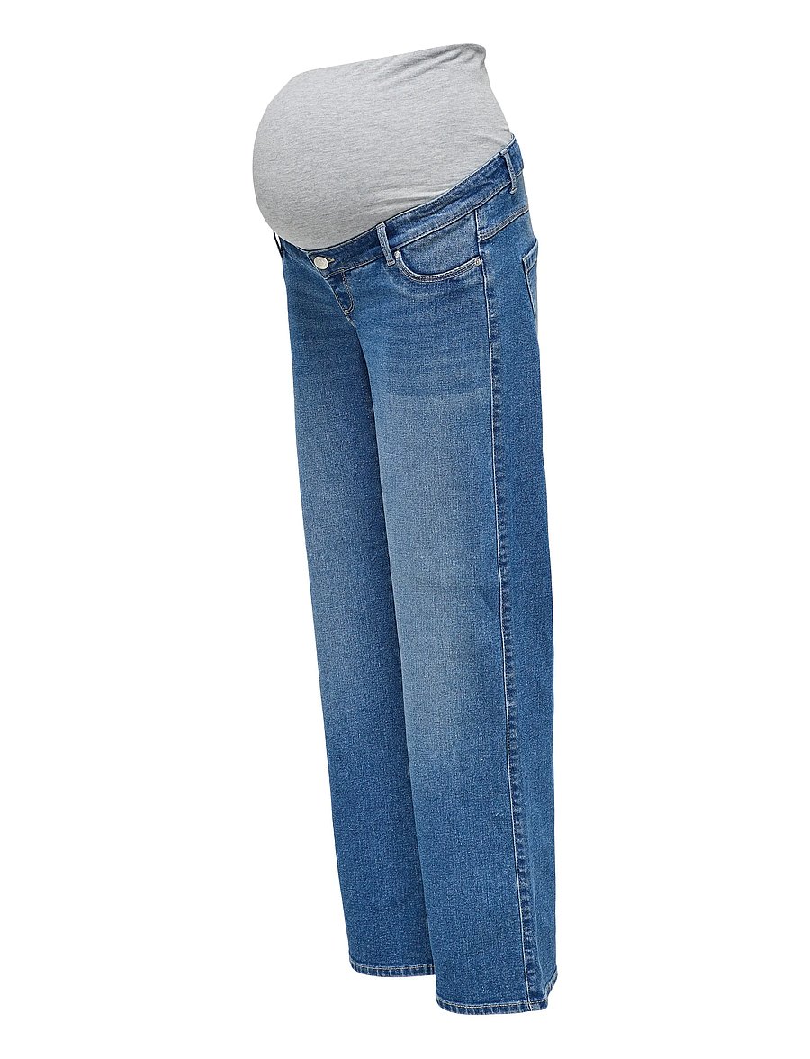 Only Maternity - OLMSNOW HW WIDE DNM JEANS PIM MBD NOOS - brede jeans - medium blue denim - 4