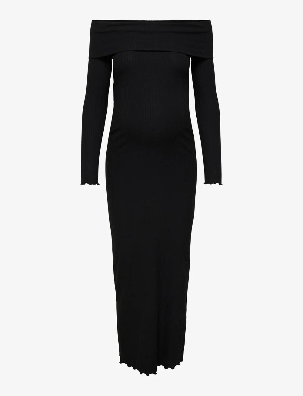 Only Maternity - OLMESMERALDA L/S OFF SHOULDER DRESS JRS - midimekot - black - 1