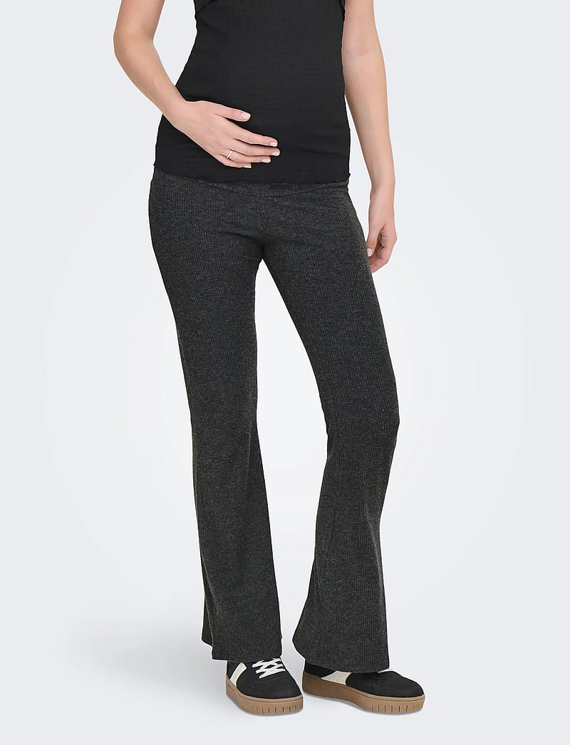 Only Maternity - OLMHALLE WIDE PANT JRS - buxur - dark grey melange - 0
