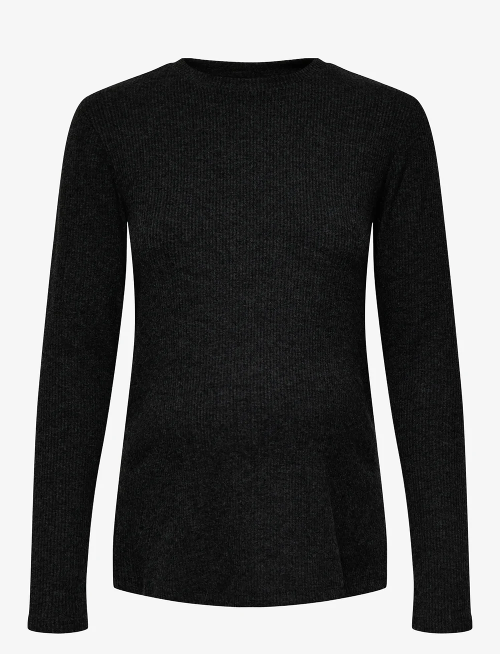 Only Maternity - OLMHALLE L/S O-NECK SLIT TOP JRS - alussärgid - black - 0