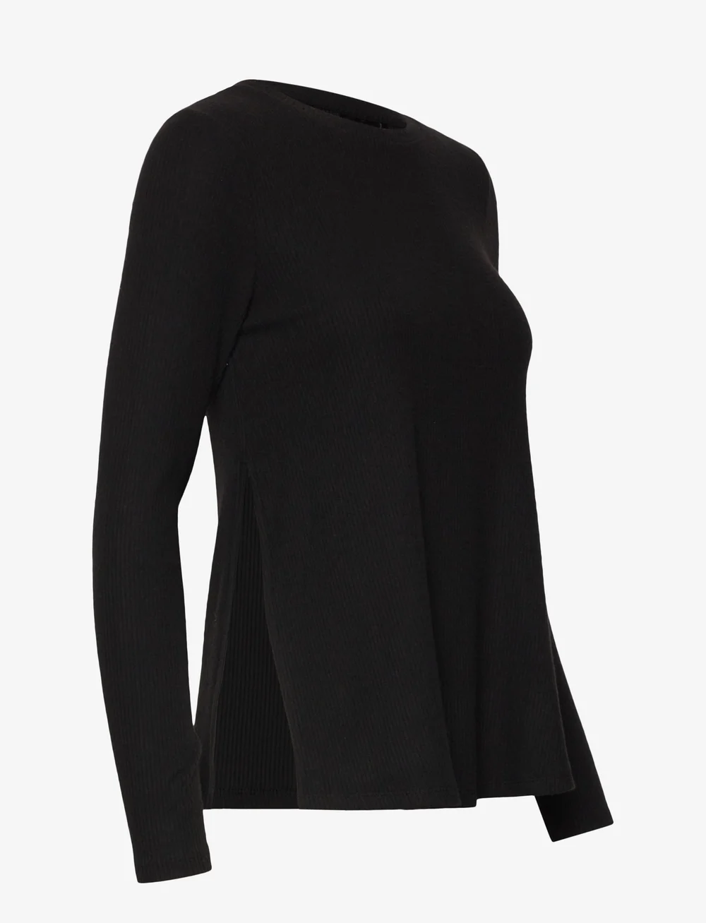 Only Maternity - OLMHALLE L/S O-NECK SLIT TOP JRS - alussärgid - black - 2