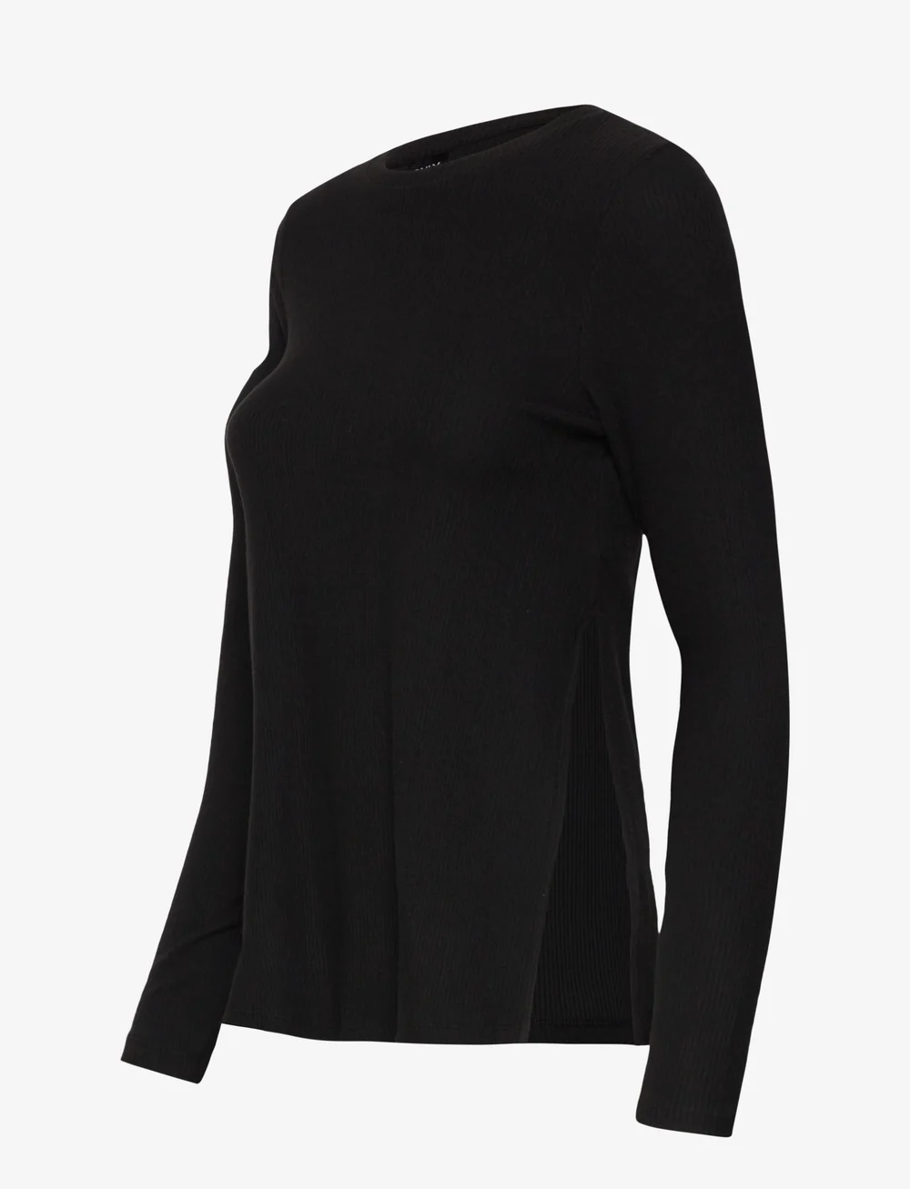 Only Maternity - OLMHALLE L/S O-NECK SLIT TOP JRS - alussärgid - black - 3