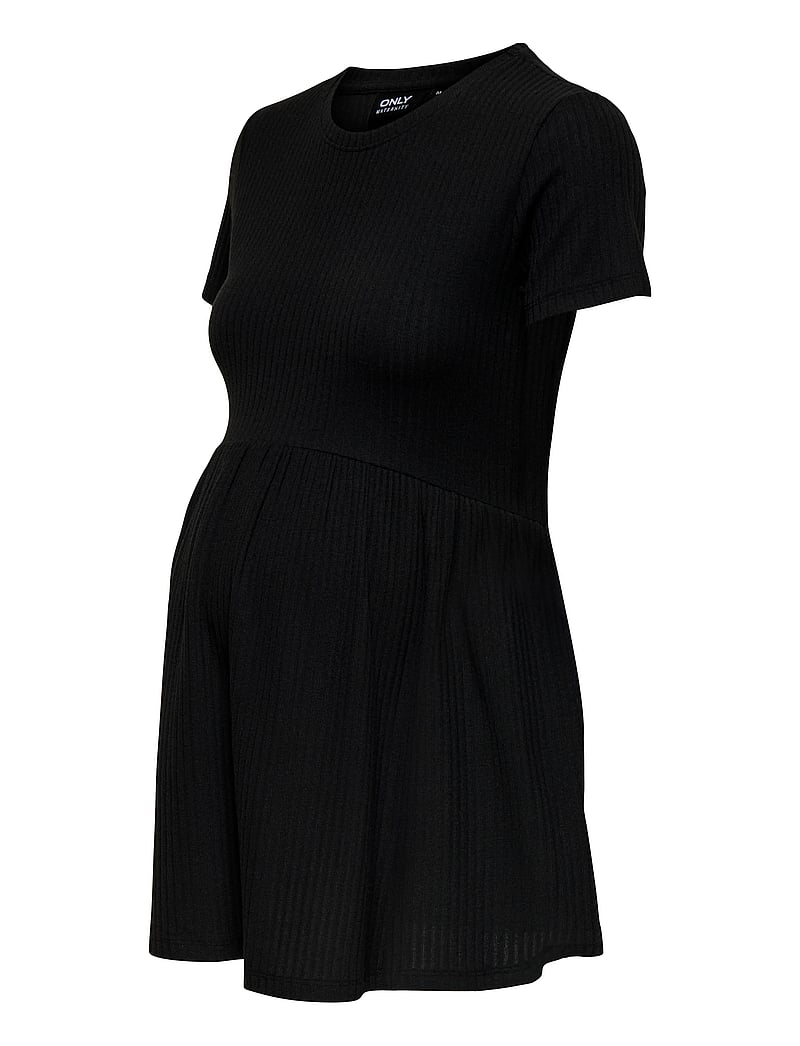 Only Maternity - OLMMALAYA S/S O-NECK TOP JRS NOOS - alussärgid - black - 4