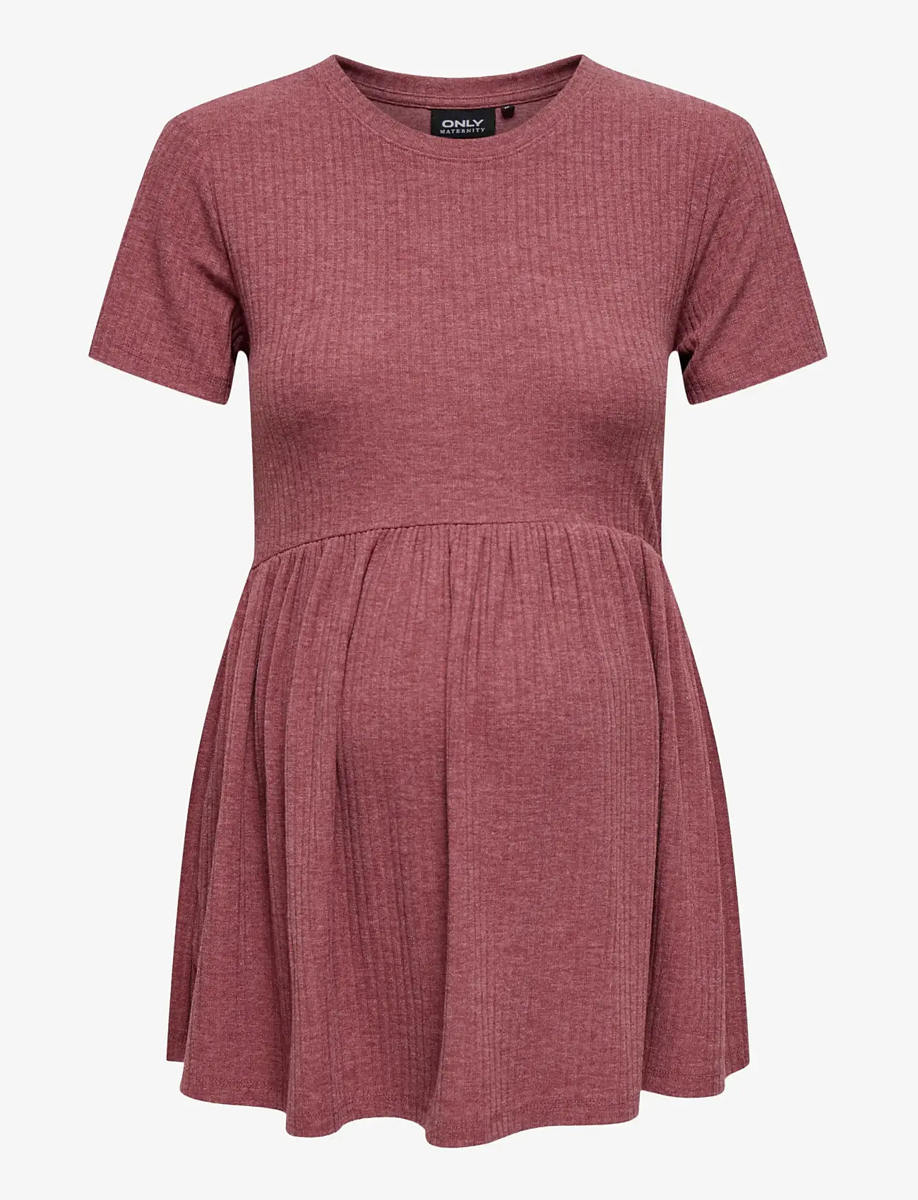 Only Maternity - OLMMALAYA S/S O-NECK TOP JRS NOOS - t-skjorter - rose brown - 1