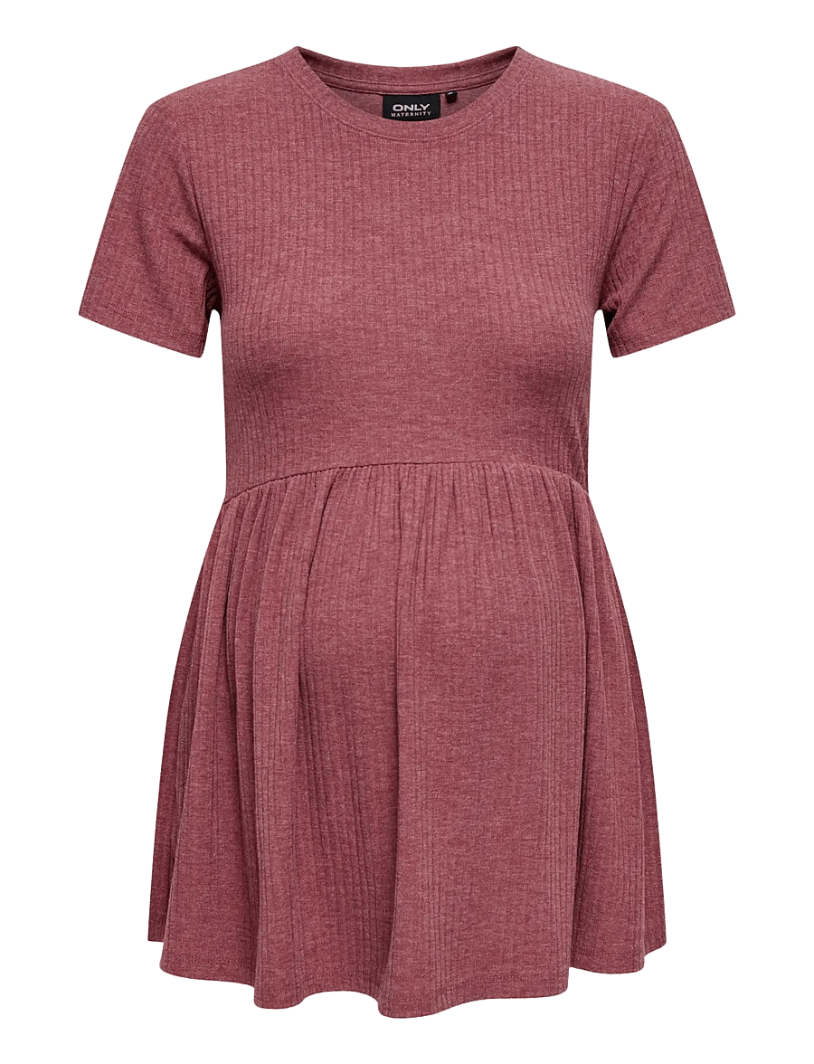 Only Maternity - OLMMALAYA S/S O-NECK TOP JRS NOOS - t-shirts - rose brown - 1