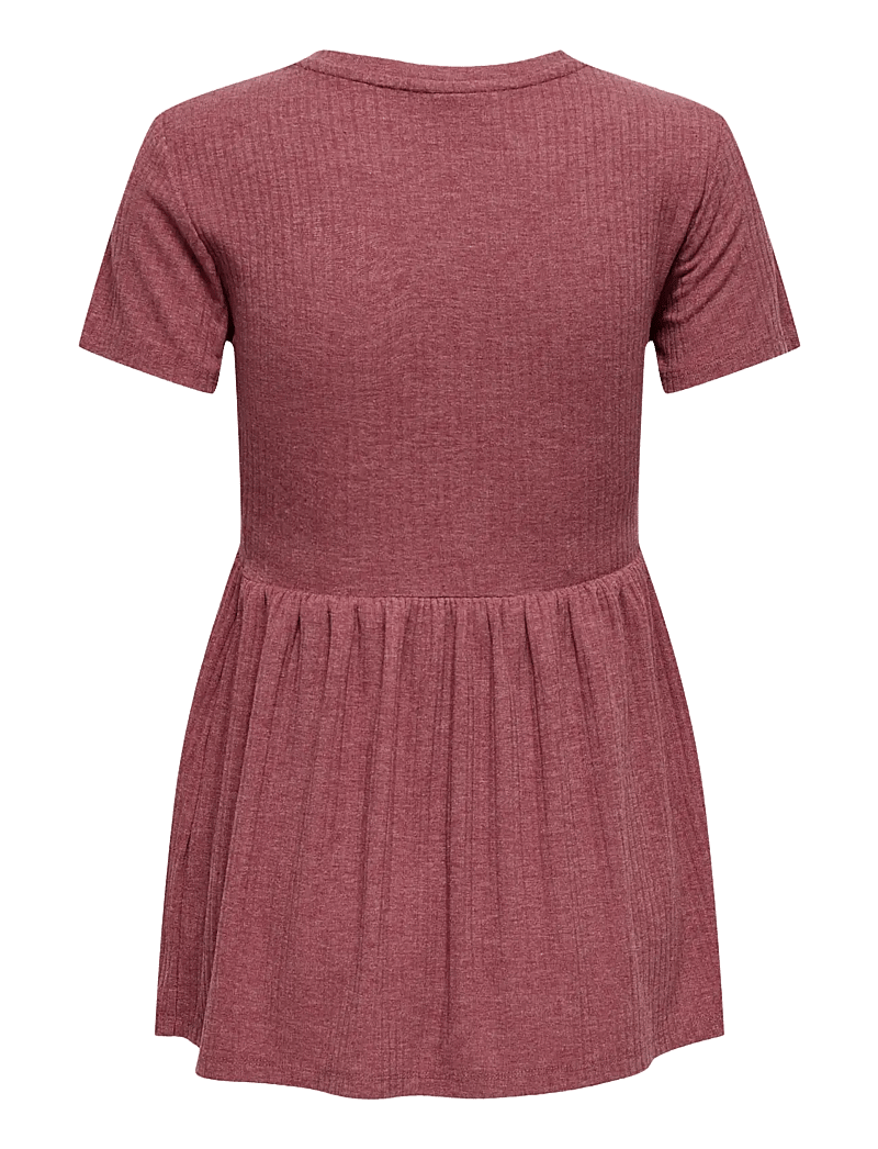 Only Maternity - OLMMALAYA S/S O-NECK TOP JRS NOOS - t-skjorter - rose brown - 2