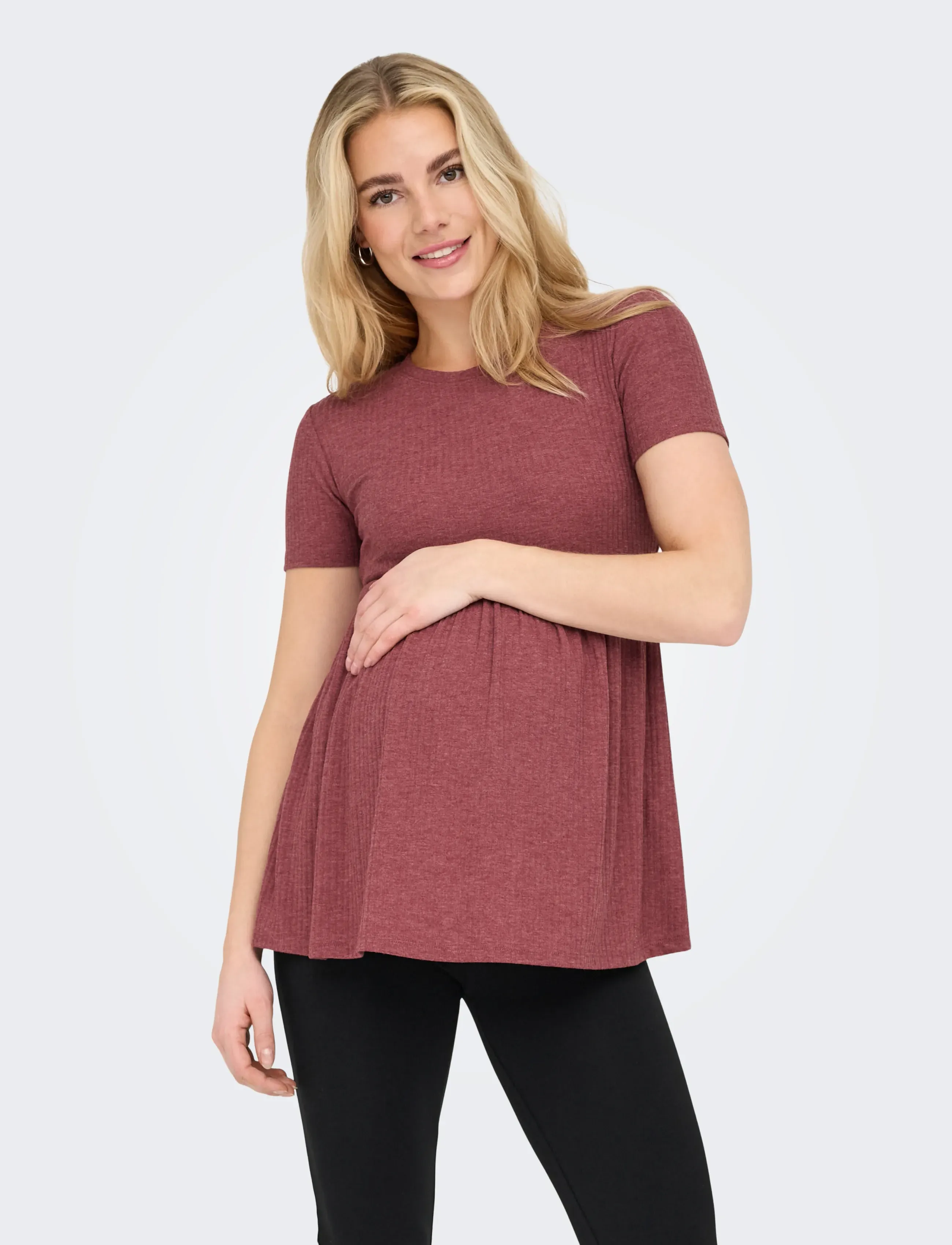 Only Maternity - OLMMALAYA S/S O-NECK TOP JRS NOOS - t-shirts - rose brown - 0