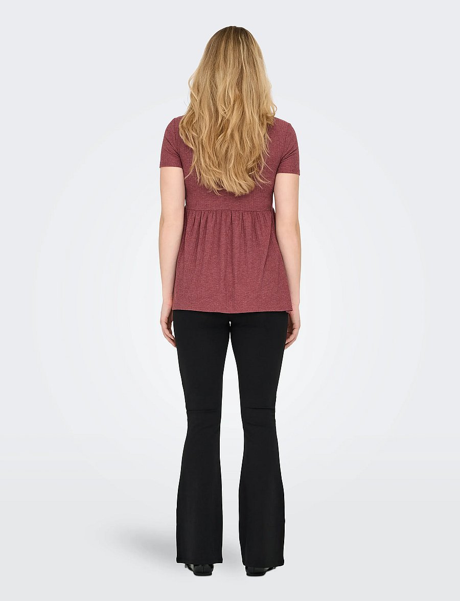 Only Maternity - OLMMALAYA S/S O-NECK TOP JRS NOOS - t-shirts - rose brown - 4