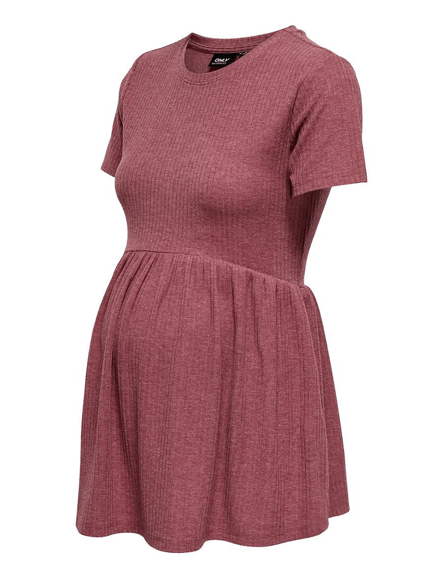 Only Maternity - OLMMALAYA S/S O-NECK TOP JRS NOOS - t-shirts - rose brown - 3