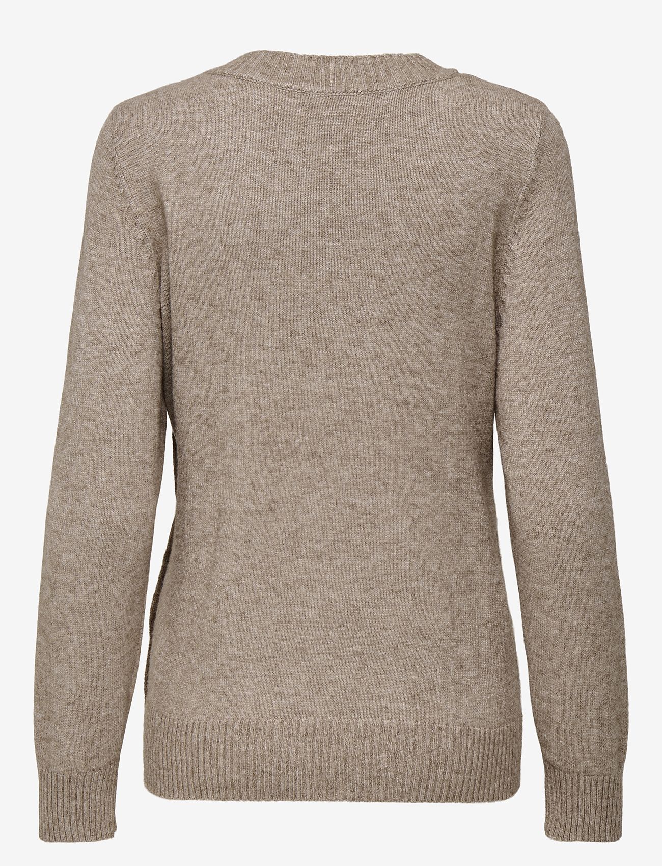 Only Maternity - OLMBEATRICE LS O-NECK BUTTON KNT - efterårstøj - beige - 1