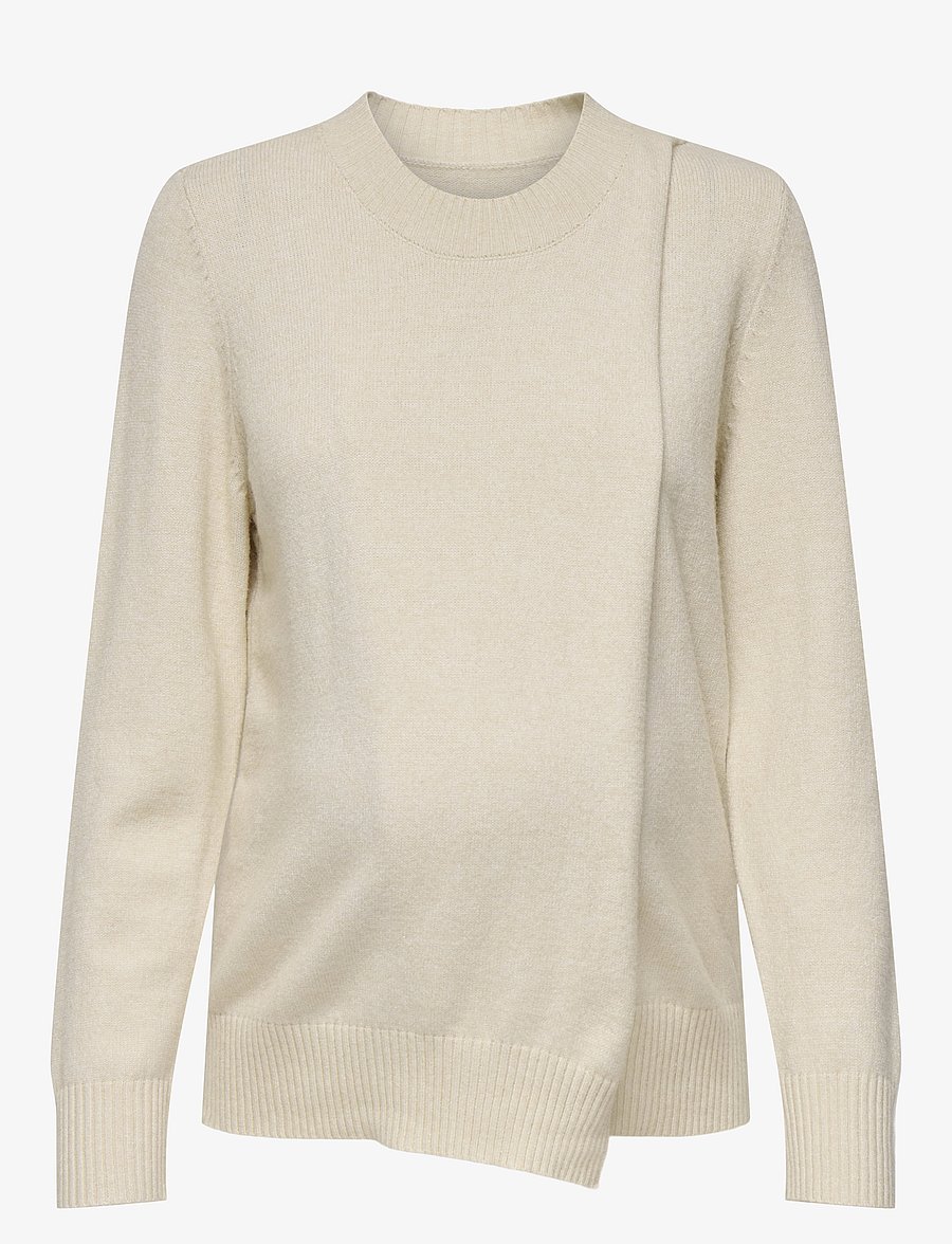 Only Maternity - OLMCAPUCINE NURSING LS O-NECK PULL KNT - cloud dancer - 1