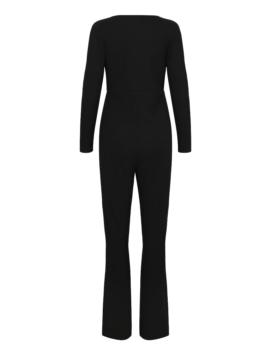 Only Maternity - OLMLITA EMMA L/S V-NECK JUMPSUIT JRS - graviditetsprodukter - black - 1