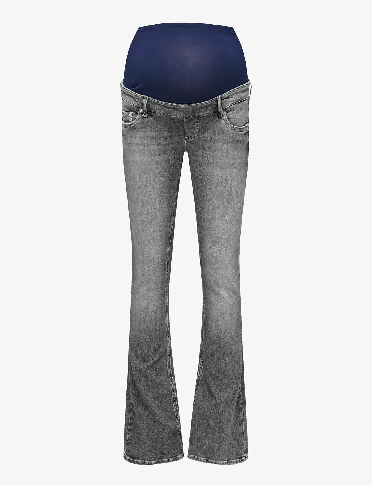 Only Maternity - OLMBLUSH MID WAIST FLARED DNM BOX NOOS - flared jeans - medium grey denim - 0