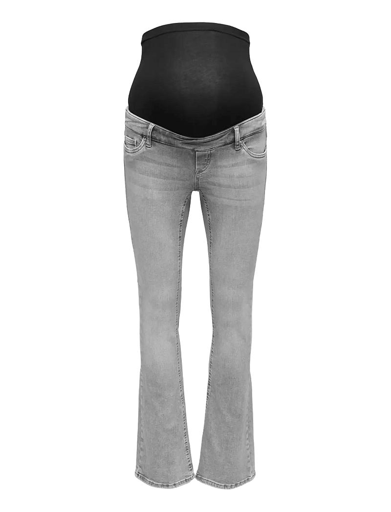 Only Maternity - OLMBLUSH MID WAIST FLARED DNM BOX NOOS - utsvängda jeans - medium grey denim - 1