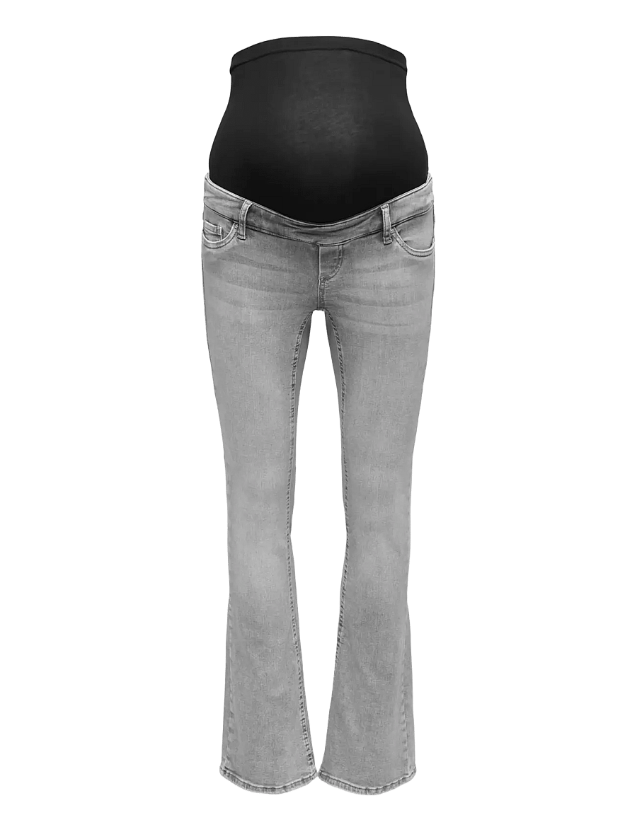 Only Maternity - OLMBLUSH MID WAIST FLARED DNM BOX NOOS - schlaghosen - medium grey denim - 1
