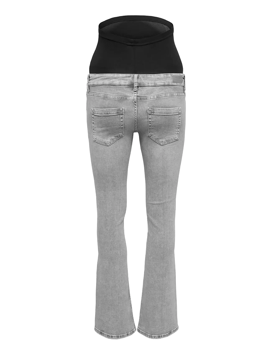 Only Maternity - OLMBLUSH MID WAIST FLARED DNM BOX NOOS - schlaghosen - medium grey denim - 2