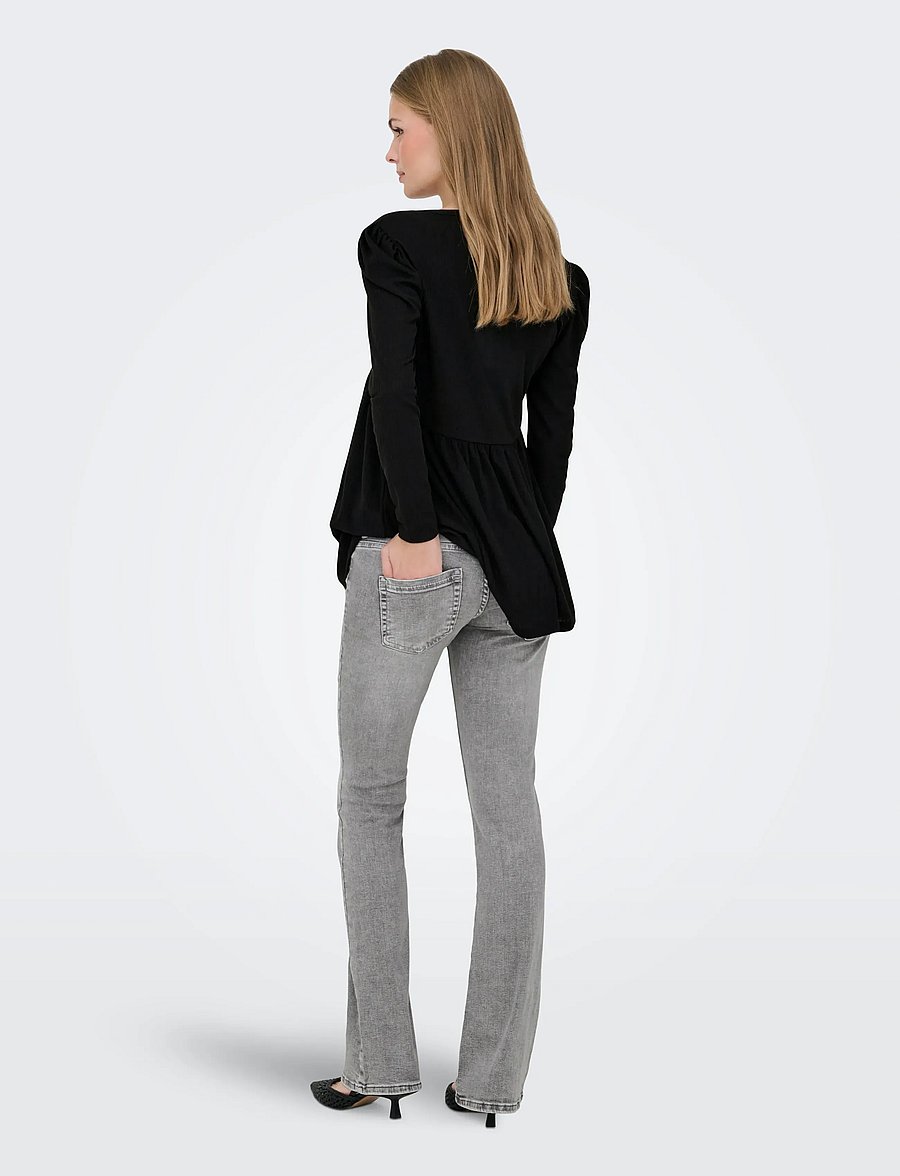 Only Maternity - OLMBLUSH MID WAIST FLARED DNM BOX NOOS - schlaghosen - medium grey denim - 3